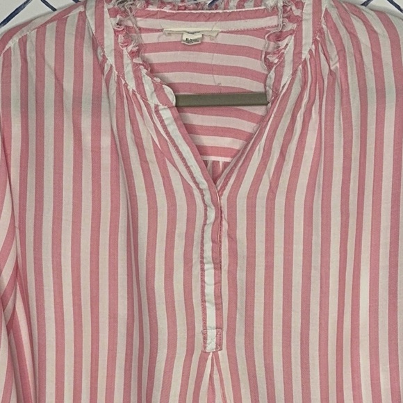 Beach Lunch Lounge Pink Stripe Popover Blouse Size Xl - Picture 3 of 5